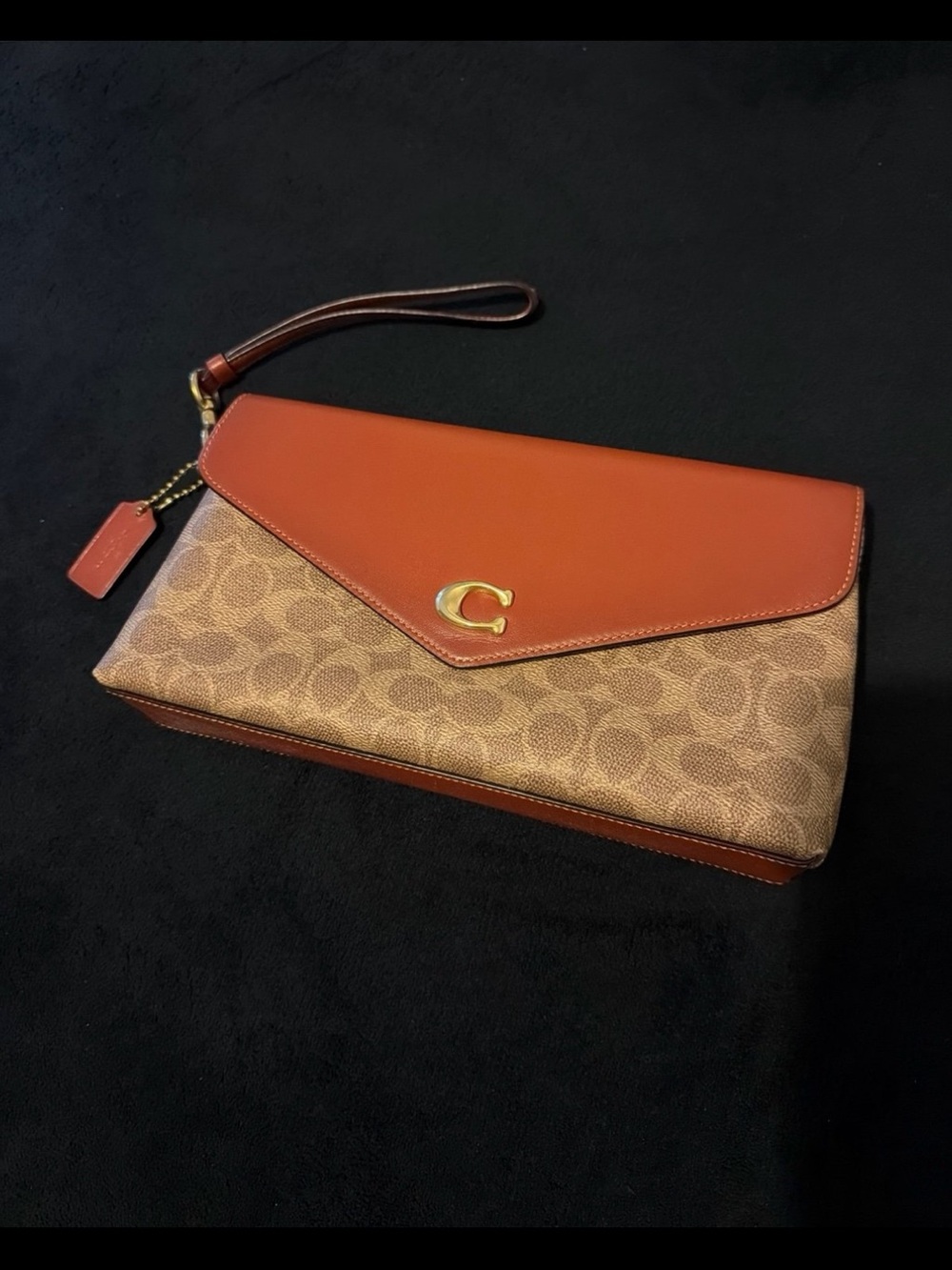 Coach Signature Canvas Leather Wristlet
